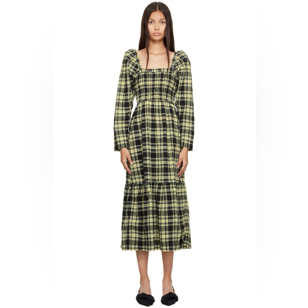 GANNI Checkered Maxi Dress size 42